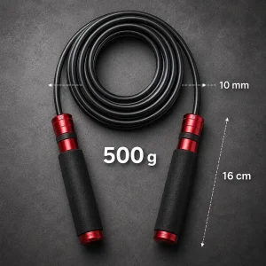 Corde de force 500g avec câble PVC de 10 mm - 3,2m et poignées de 16 cm