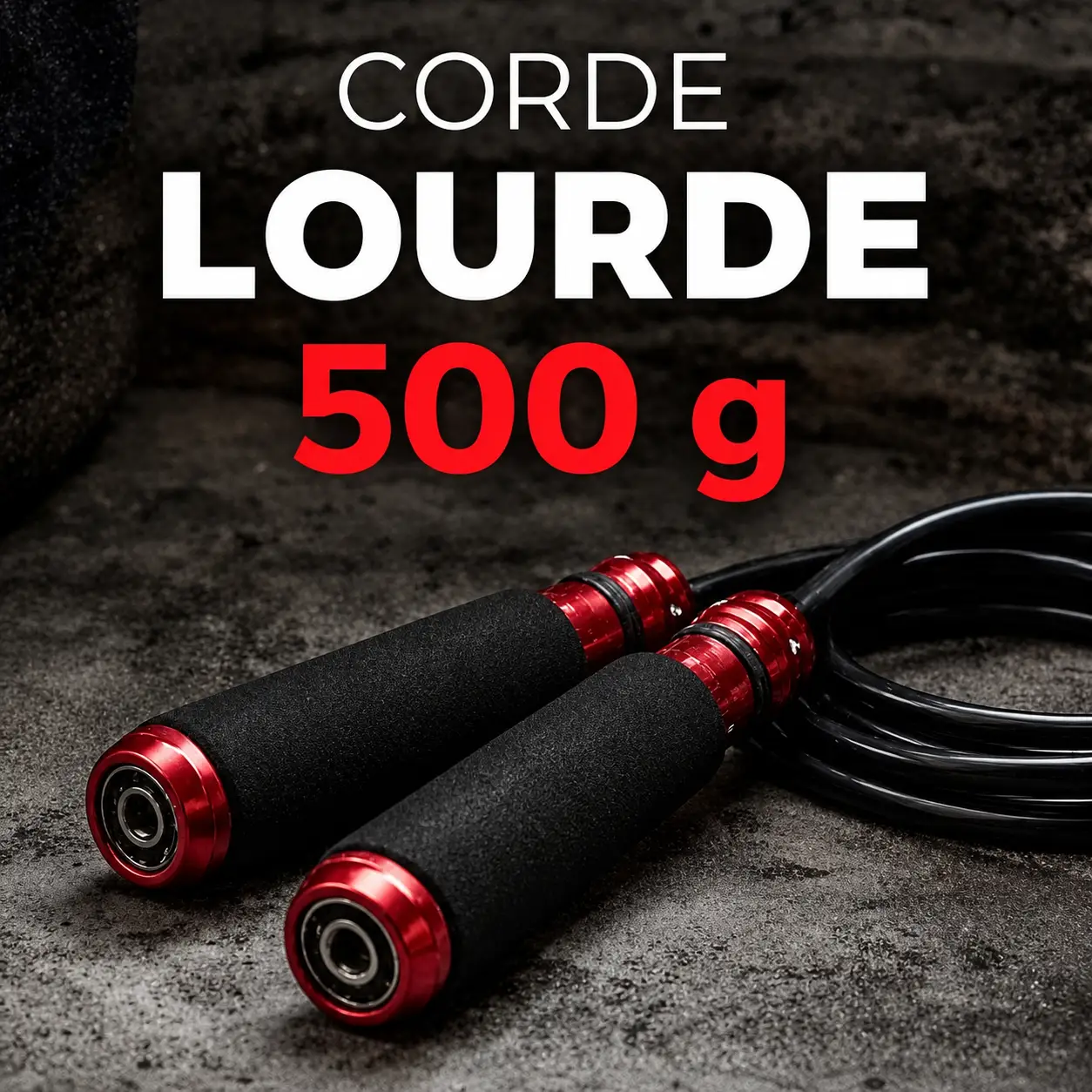 Corde à sauter de force lourde 500g pour renforcement musculaire intensif